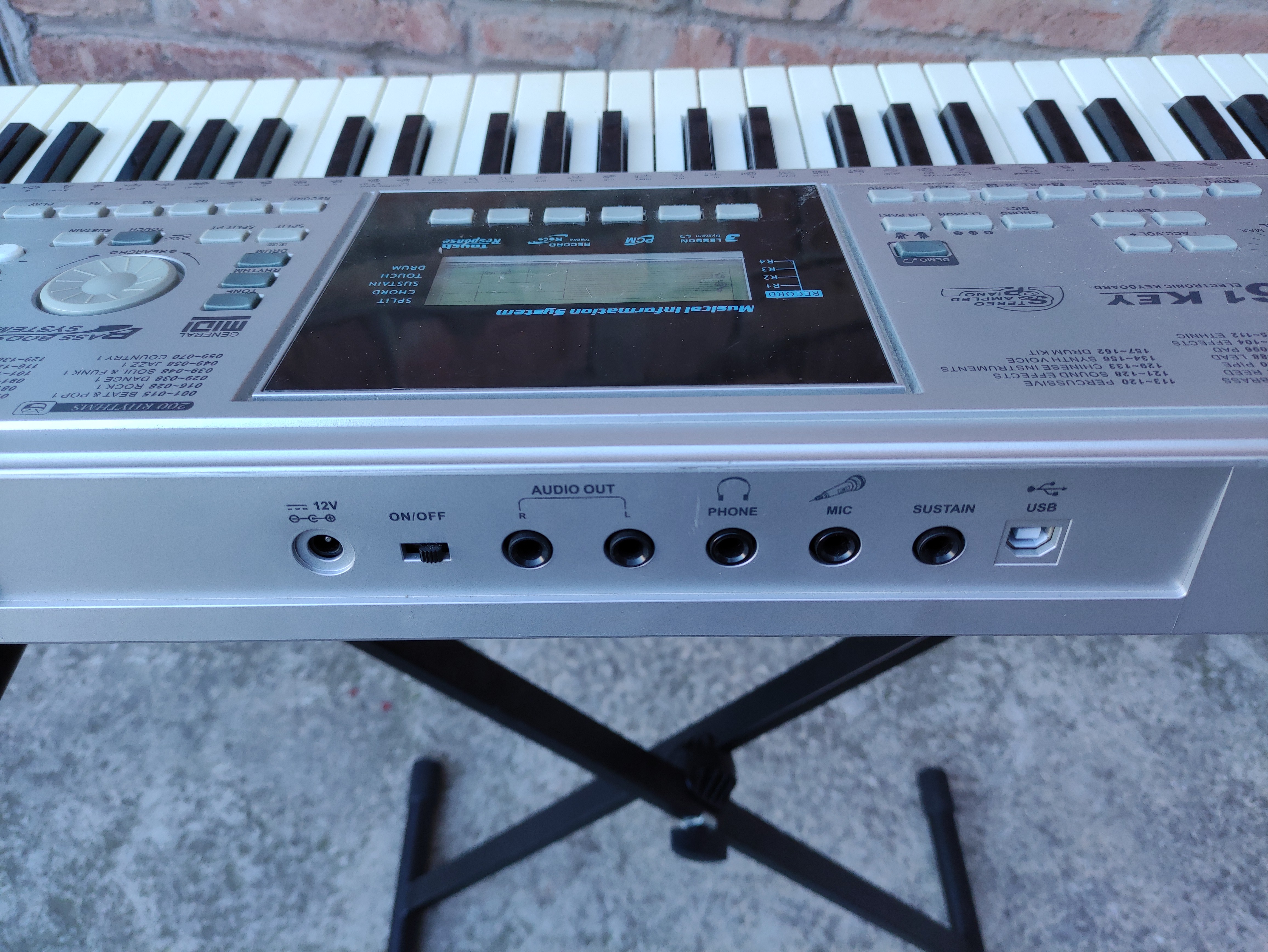 piano electronico teclado instrumento musica 13.5x95x35 1u